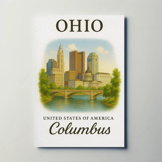 Ohio, Columbus Signature Series Vintage Travel Poster