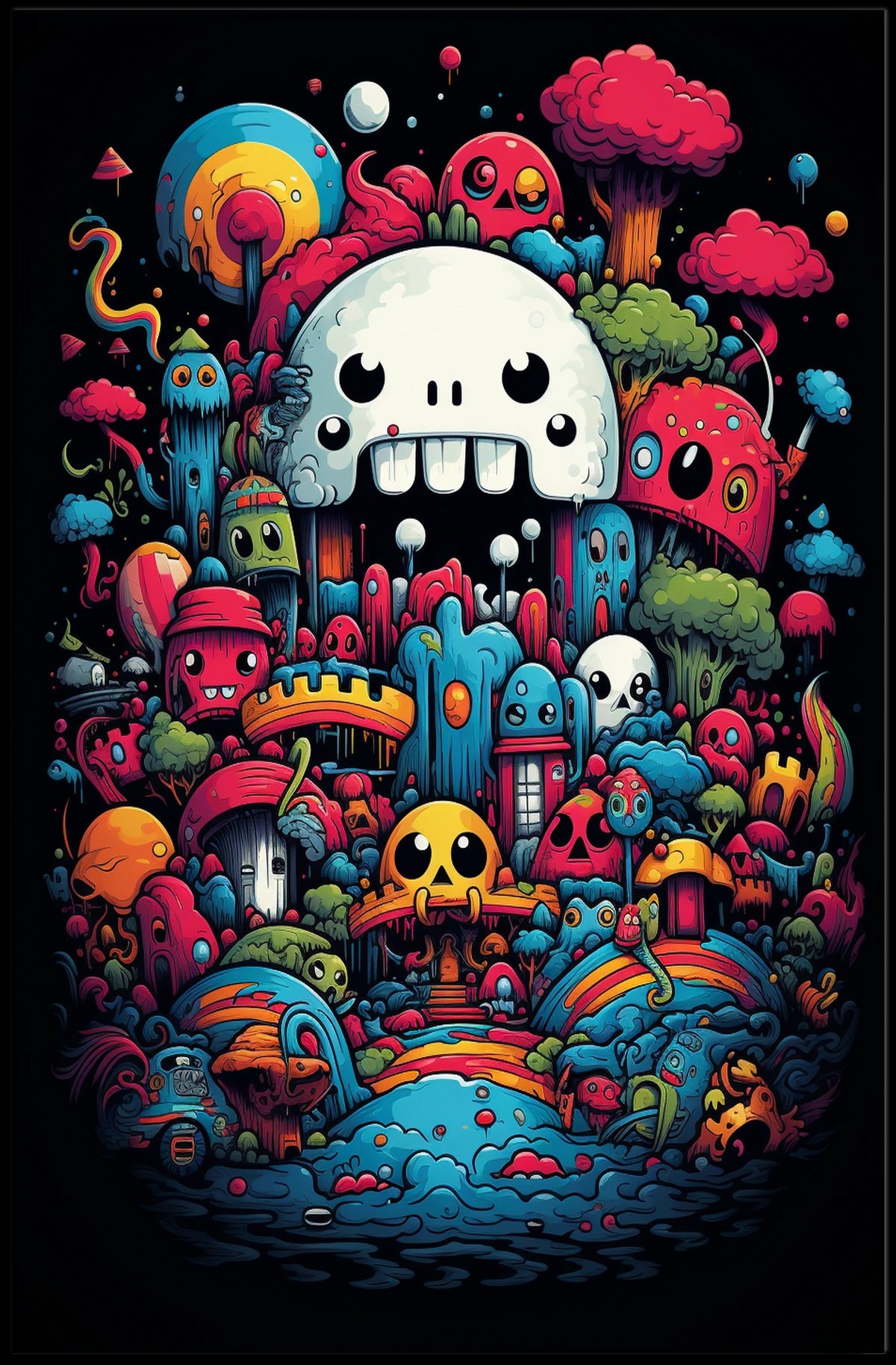 Whimsical Skullscape Poster