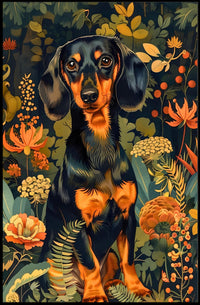Dachshund in Bloom Wall Art Print