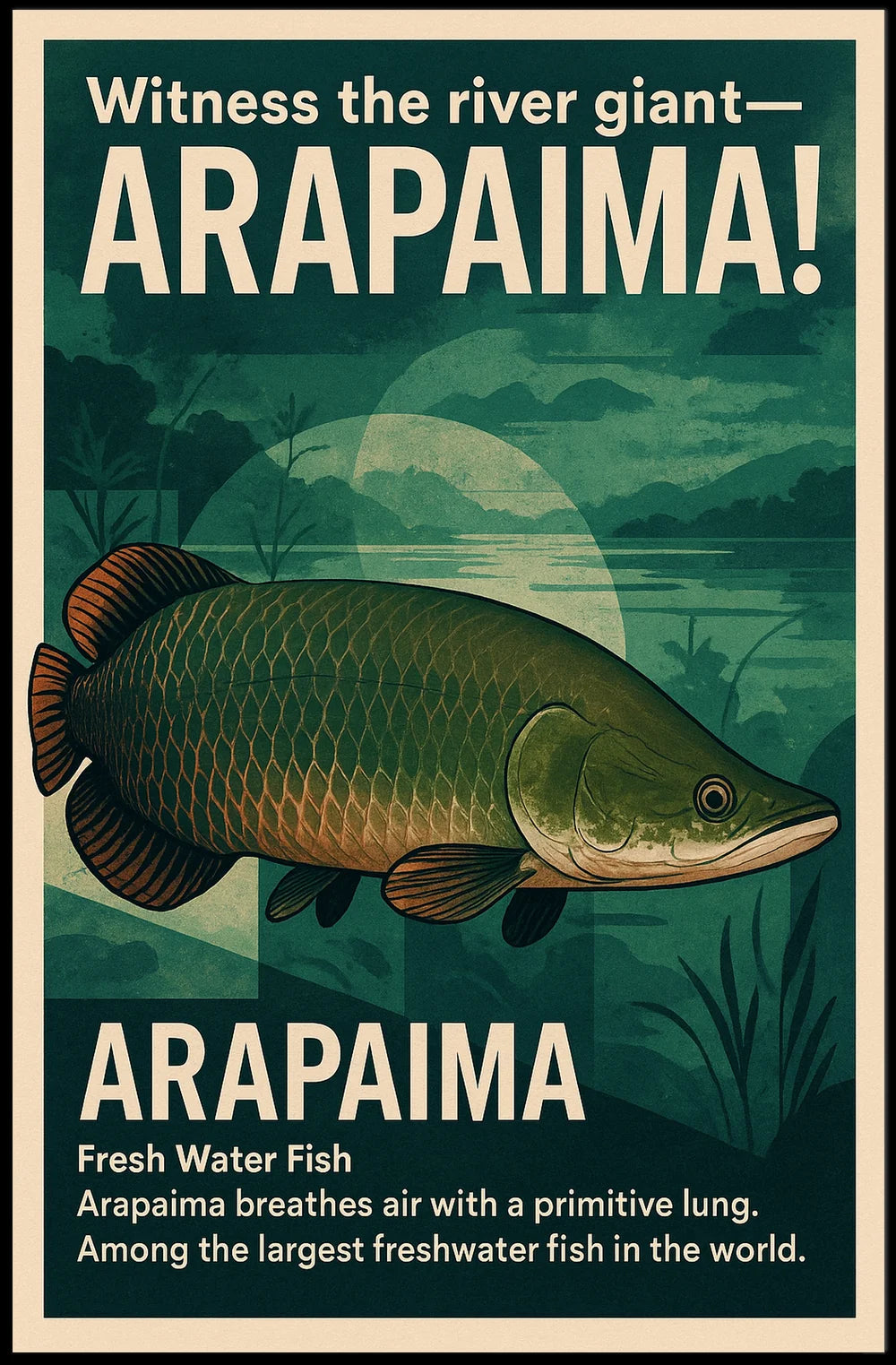 Arapaima: Amazon's Air-Breathing Giant Fish Poster