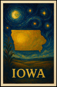 Iowa Impressionistic Landscape Art Print - Cultural or Heritage Poster
