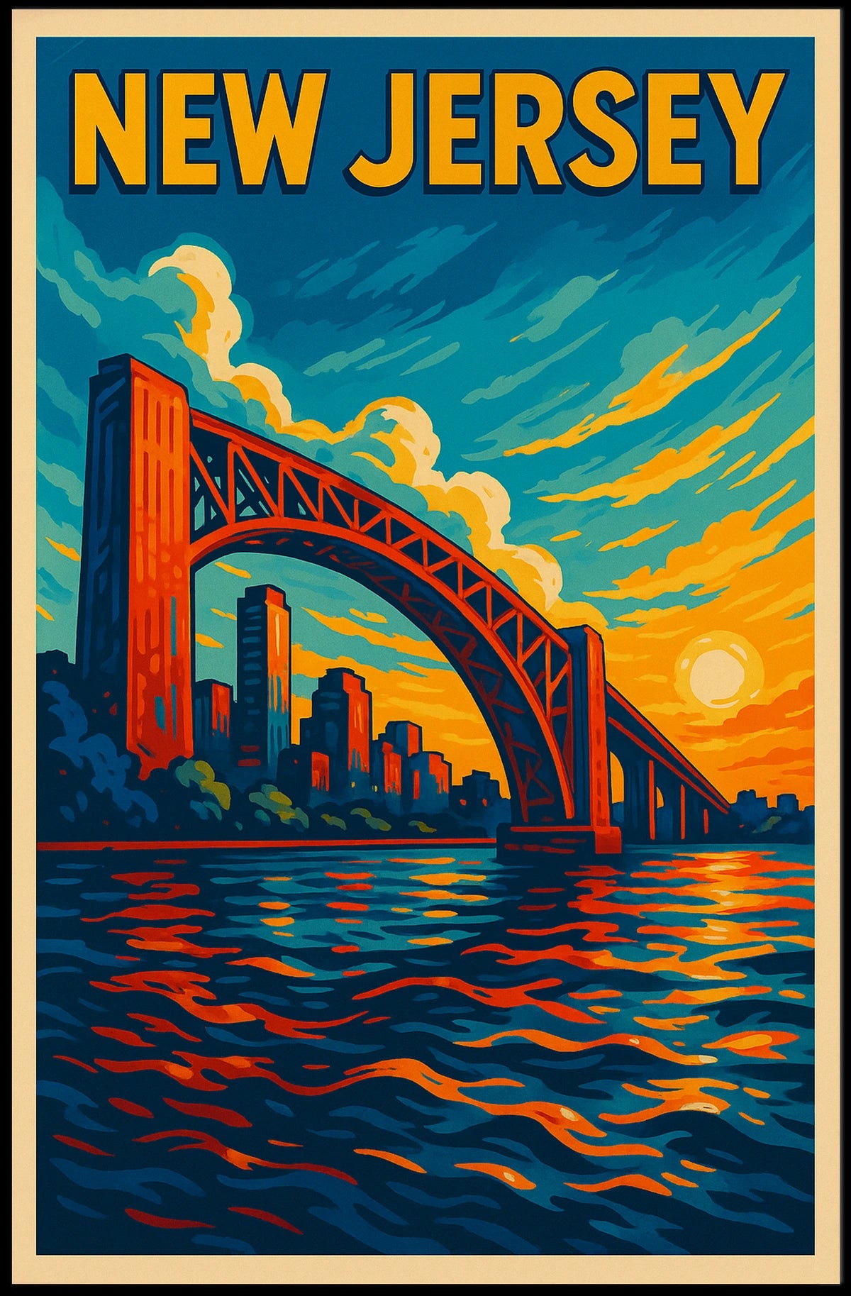 New Jersey Sunset Poster