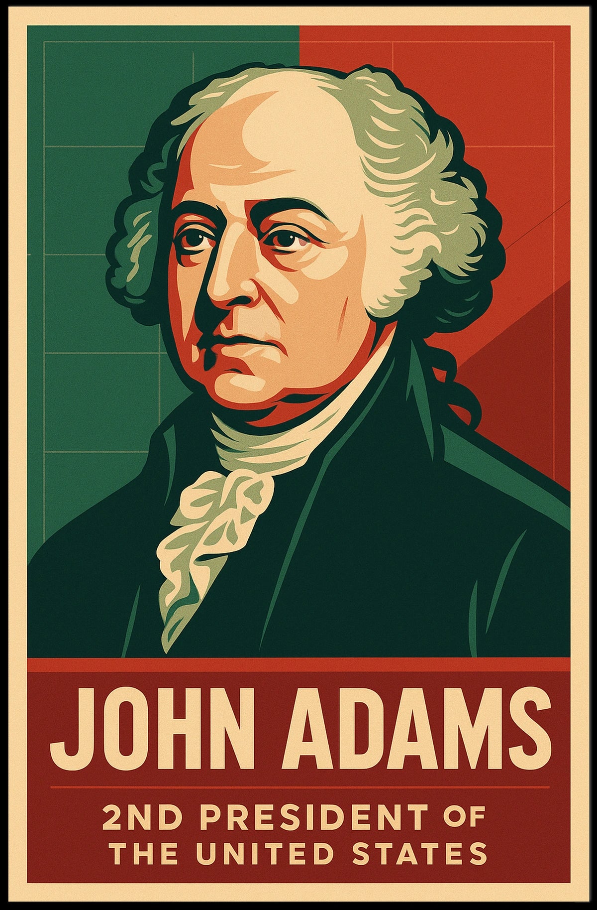 John Adams Second President Patriotism Typography Poster
