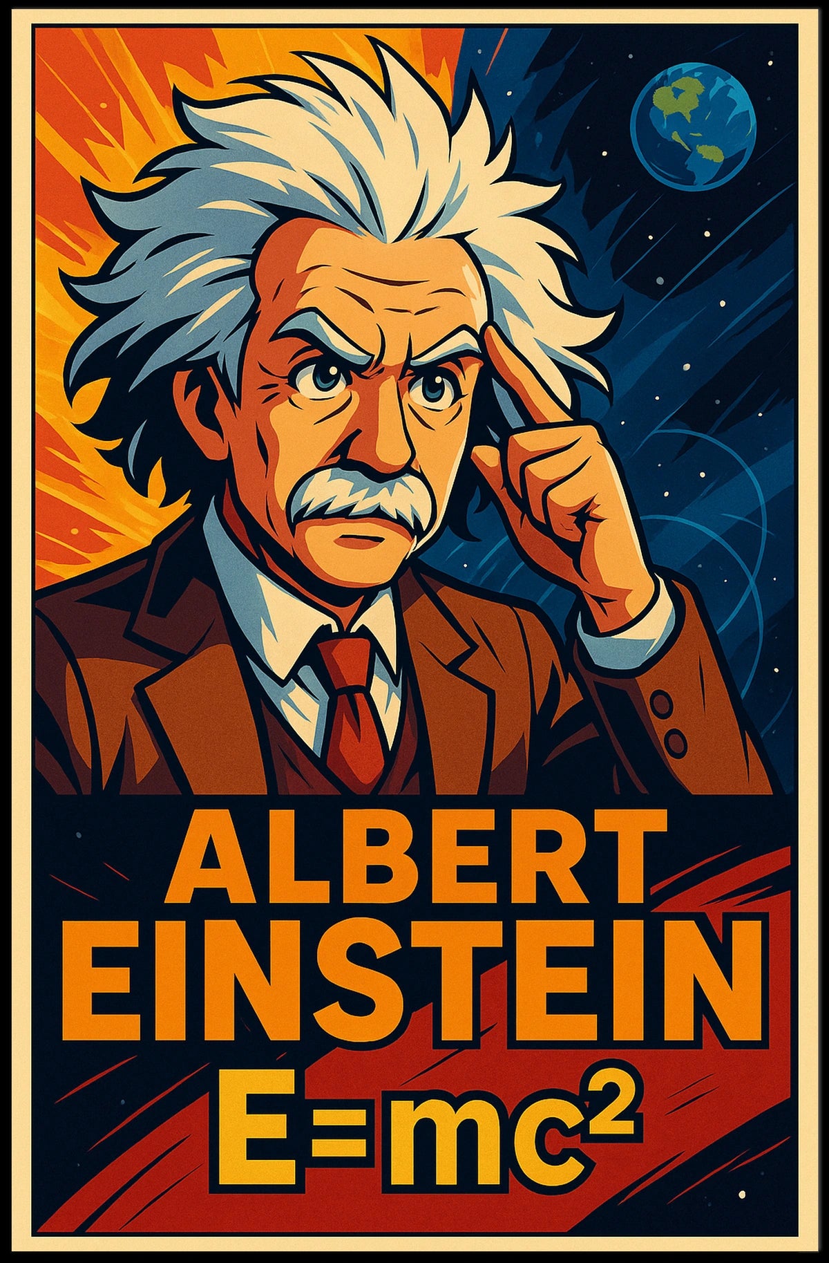 Albert Einstein Scenic Science EMC2 Poster