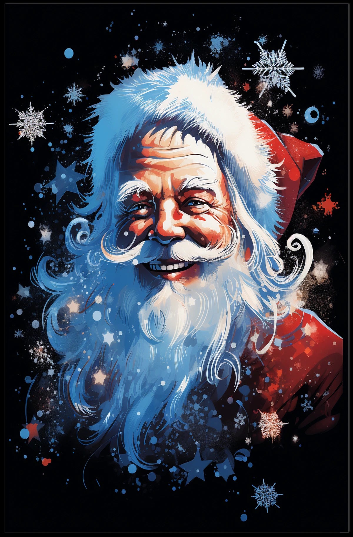 Santa Claus Festive Art Print Poster Abstract, Artistic Category
