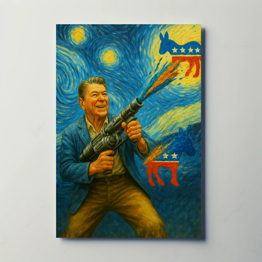 Ronald Reagan Starry Night Visionary Power And Paint Vintage Travel Poster