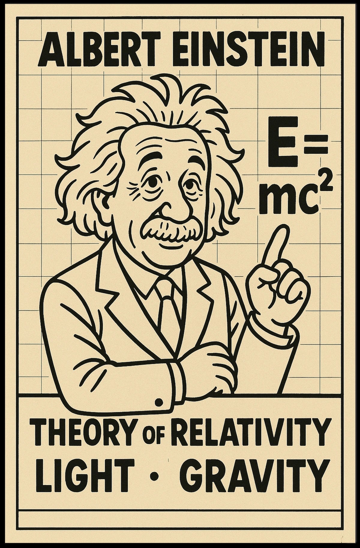 Einstein Relativity Collector Vintage Science Poster