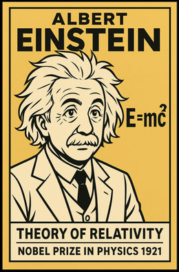 Albert Einstein Theory Relativity Cosmic Vision Timeless Educational Print Vintage Poster