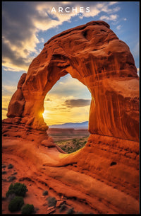 Arches National Park Sunset Poster Travel Wall Art