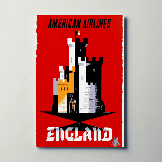 American Airlines England Travel Poster