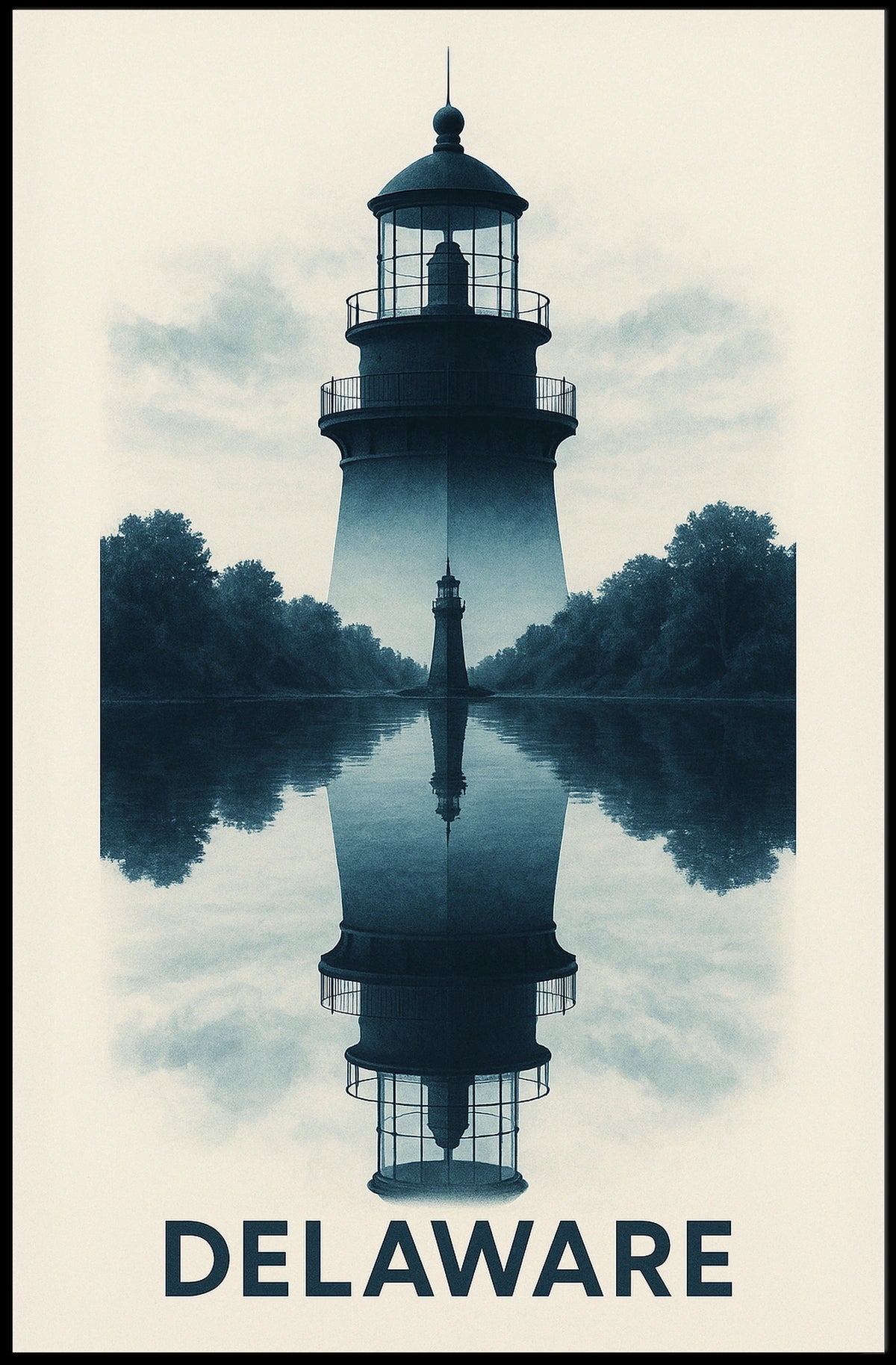Delaware Lighthouse Reflection Poster