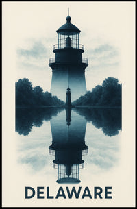 Delaware Lighthouse Reflection Poster