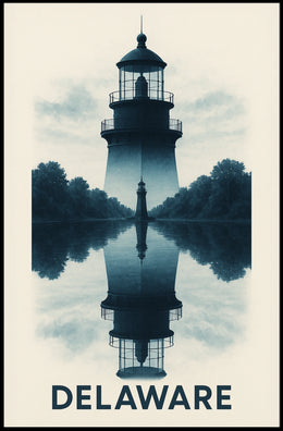 Delaware Lighthouse Reflection Poster