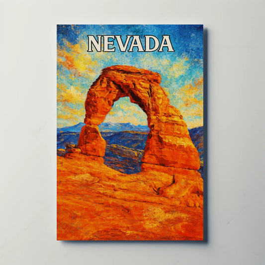 Nevada Desert Arch Red Rock Landscape Poster Poster