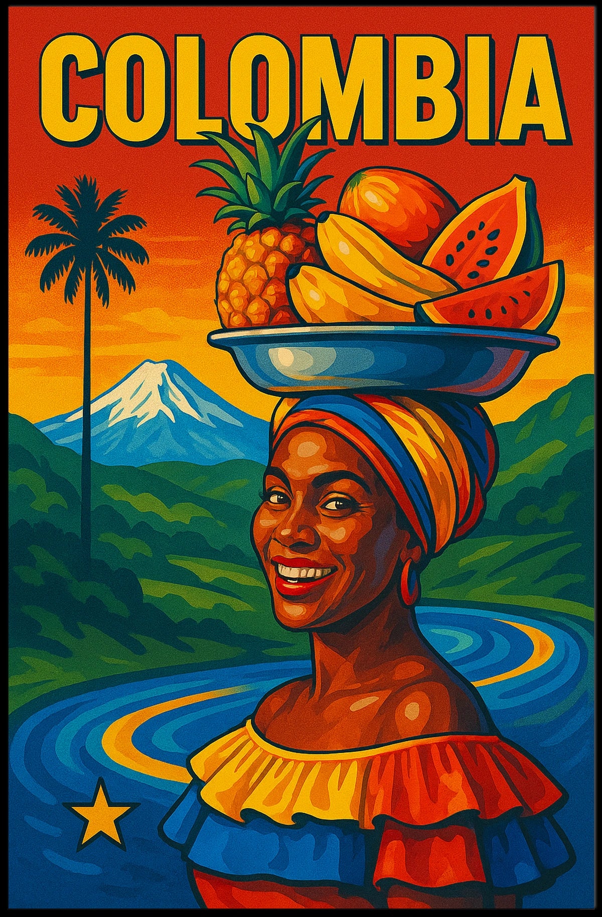 Vibrant Colombia Poster