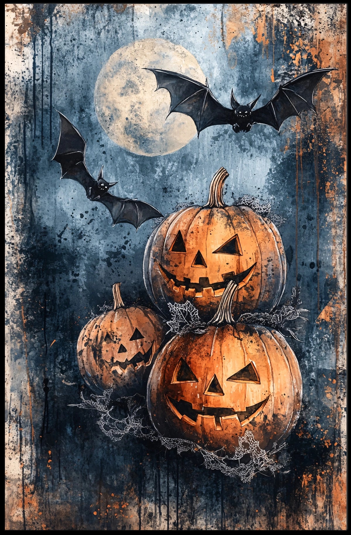 Halloween Night Jack-o'-lanterns Art Print Cultural Poster