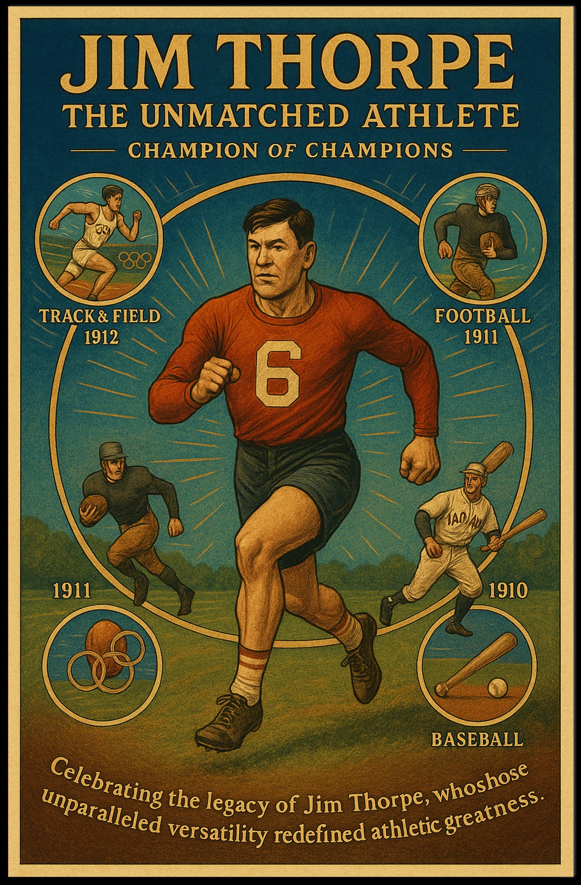Jim Thorpe – The Unmatched Athlete Poster