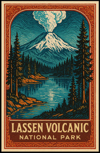 Lassen Volcanic National Park Scenic Timeless Wanderlust Wall Art Decor Collectors Edition Poster