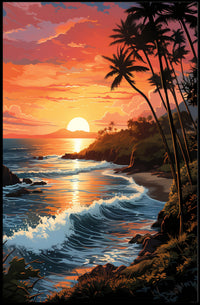 Tropical Sunset Serenity Poster