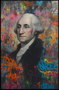 George Washington Graffiti Style Portrait Poster