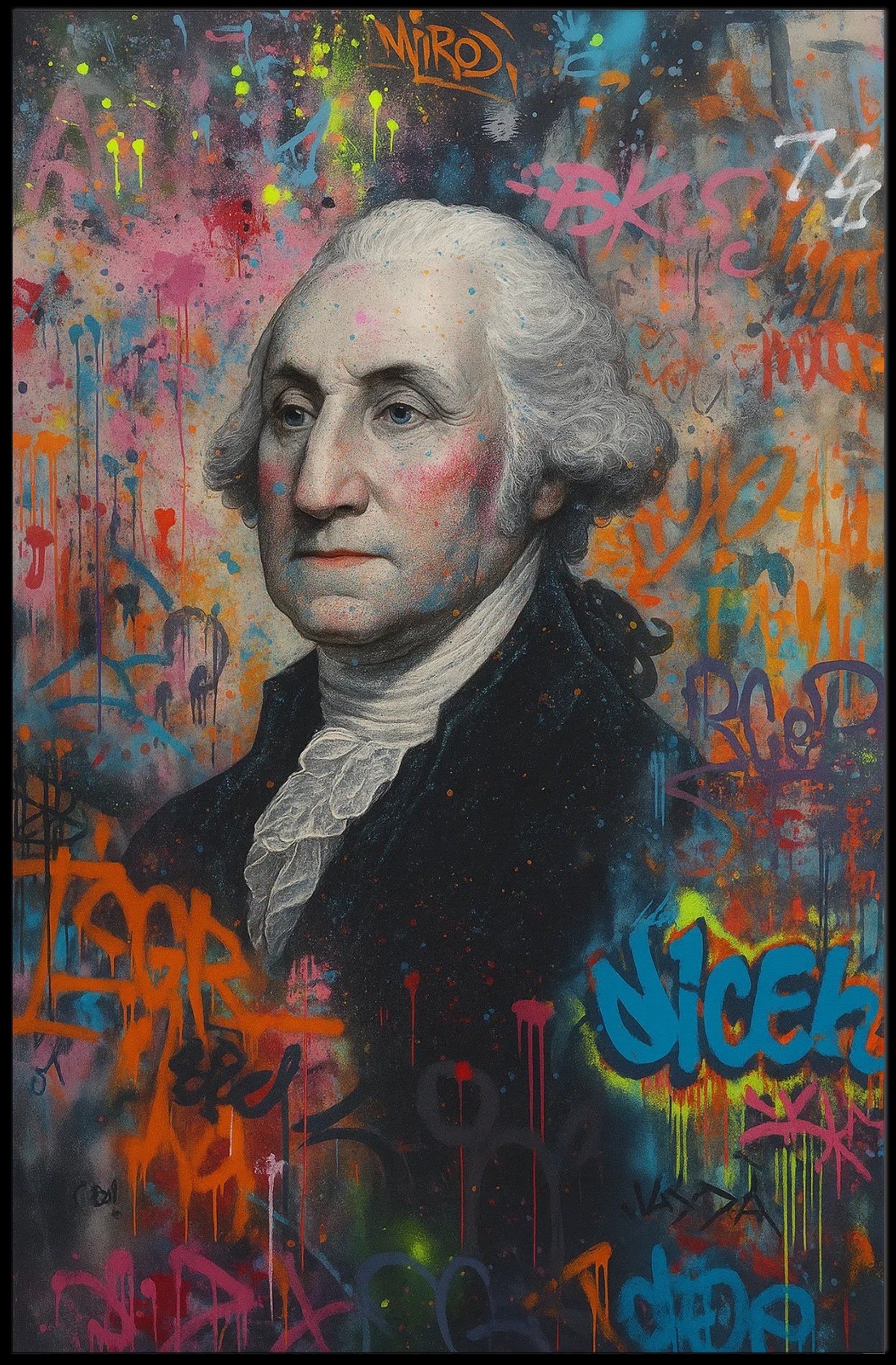 George Washington Graffiti Style Portrait Poster