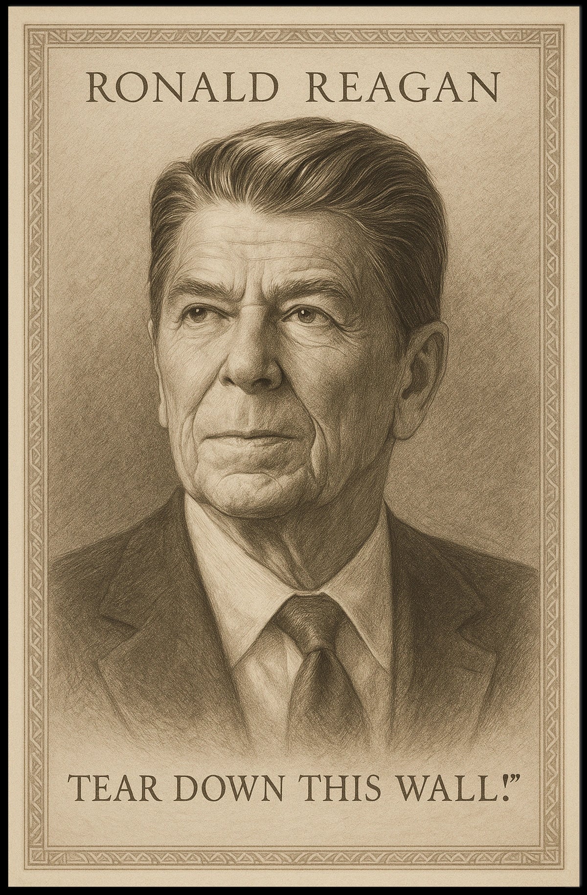 Ronald Reagan Tear Down This Wall Poster