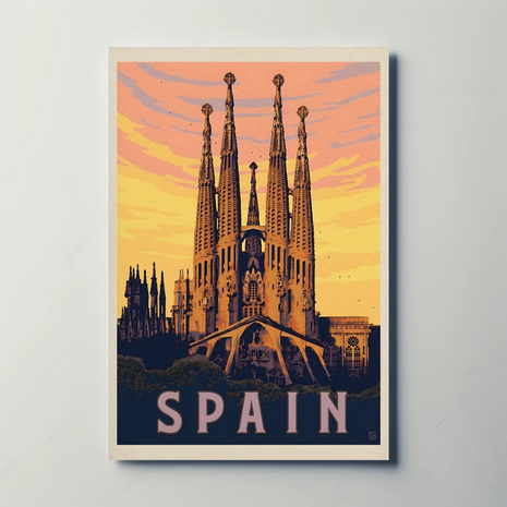 Sagrada Família Vintage Travel Art Print Travel Poster