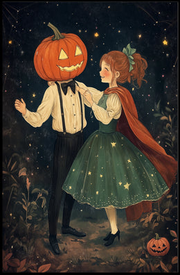 Whimsical Dancing Scene Illustration Fairy-tale Poster