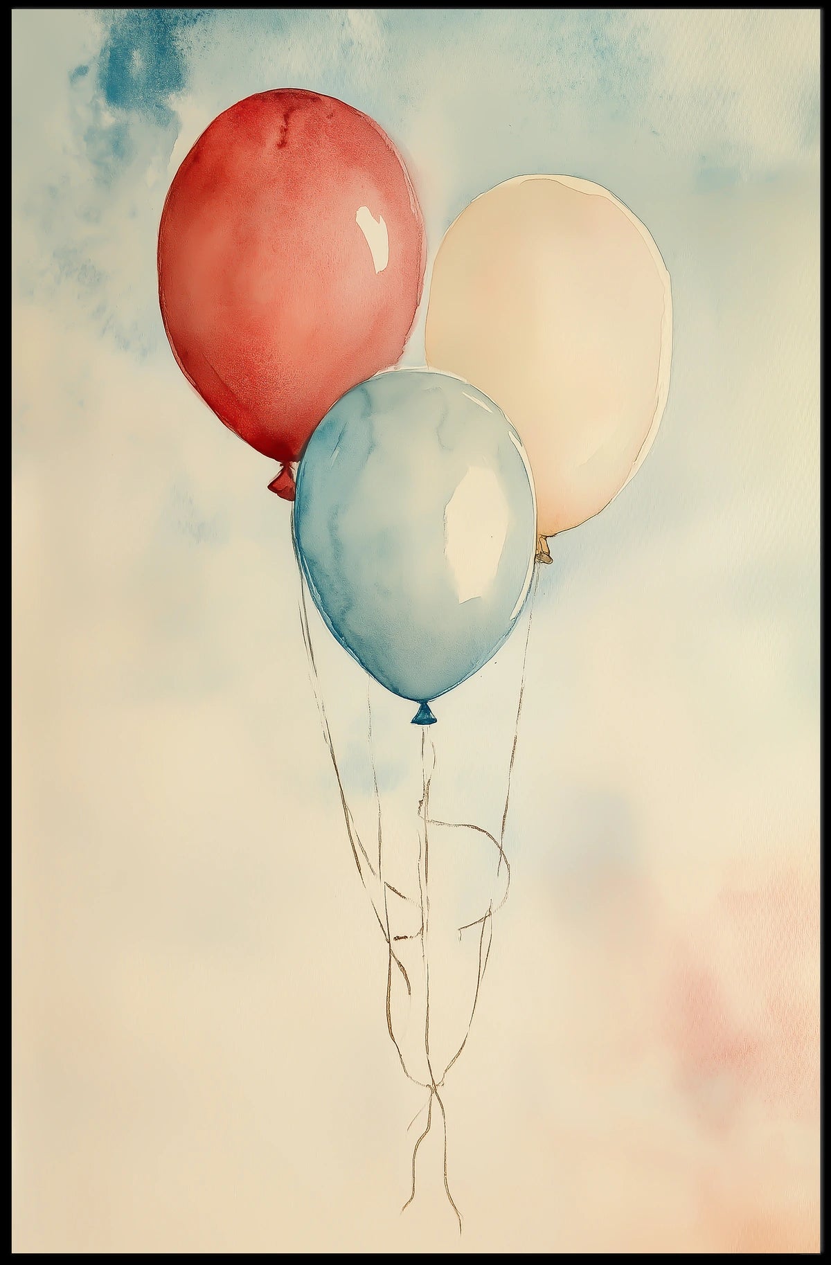 painting of three balloons Poster