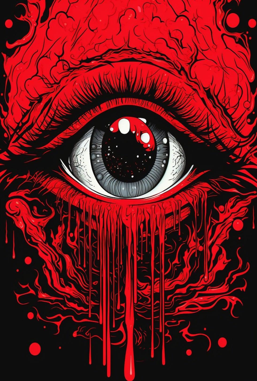 Surreal Eye and Abstract Forms Art Poster