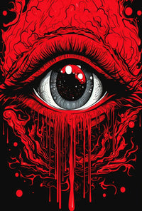 Surreal Eye and Abstract Forms Art Poster