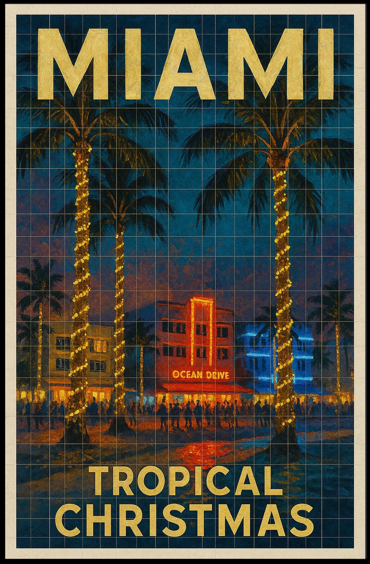 Miami Tropical Christmas Poster