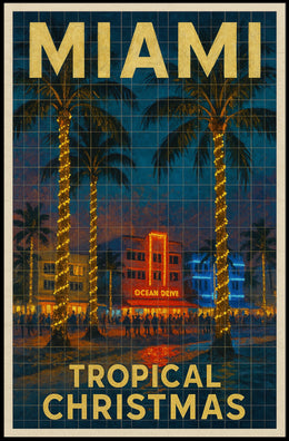 Miami Tropical Christmas Poster
