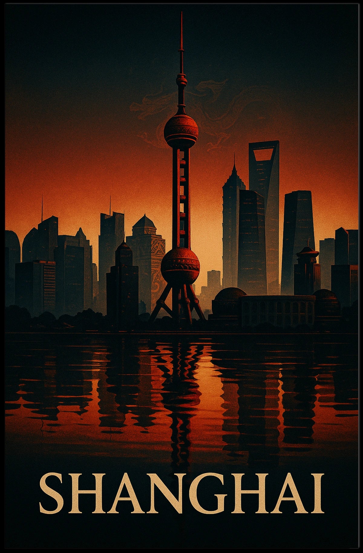 Shanghai Skyline Poster