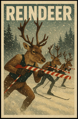 Reindeer Ski Team Poster