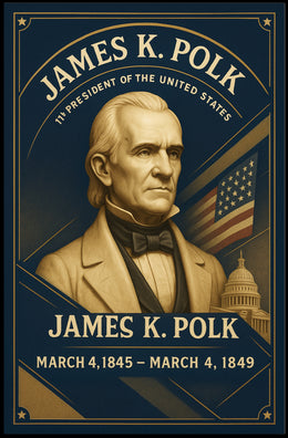 James K. Polk Patriotic Historical or Presidential Poster PosterGoat