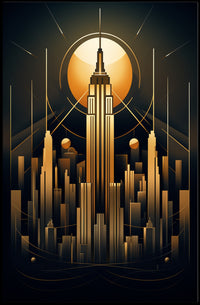 Art Deco Skyline Poster