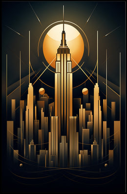 Art Deco Skyline Poster