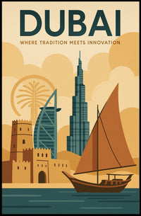Dubai Poster Heritage Meets Innovation For Travel Lovers