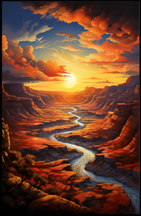 Sunset Over The Canyon Poster