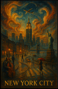New York City A Vibrant Evening Poster