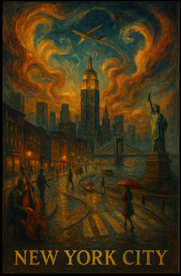 New York City A Vibrant Evening Poster
