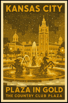 Kansas City Plaza in Gold Poster