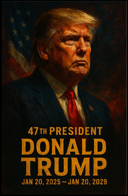 Trump Visionary Leader Patriotic Oil Painting Poster