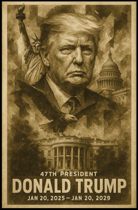 Donald Trump Forty Seventh President Pop Art Typography Patriotic Collectors Vision Poster