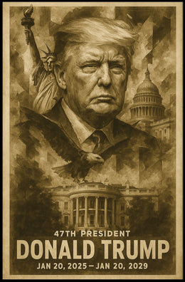 Donald Trump Forty Seventh President Pop Art Typography Patriotic Collectors Vision Poster