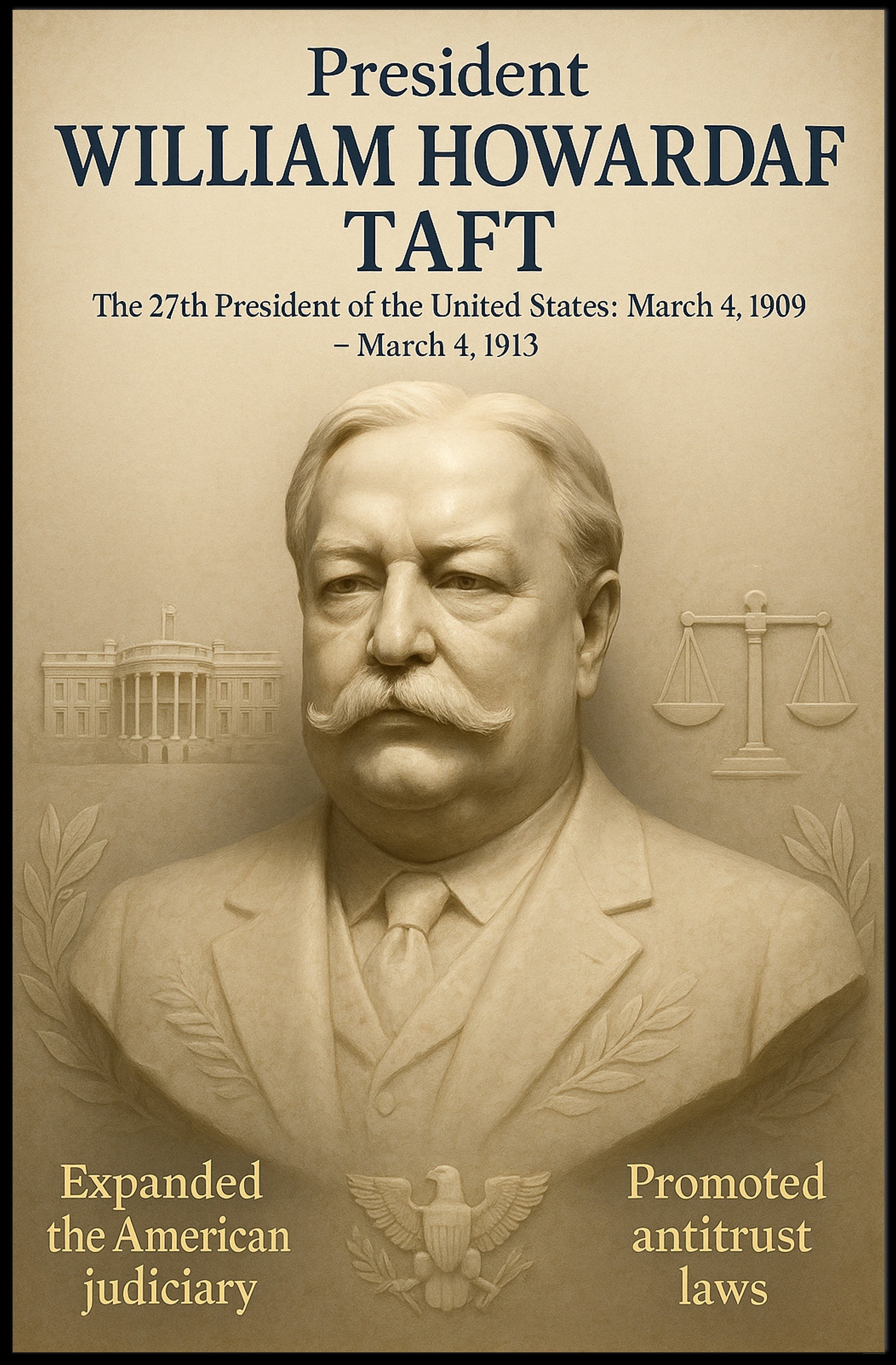 William Howard Taft Historical Presidential Poster