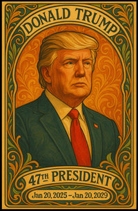 Trump Statesmanship Portrait Art Deco Patriotic Poster