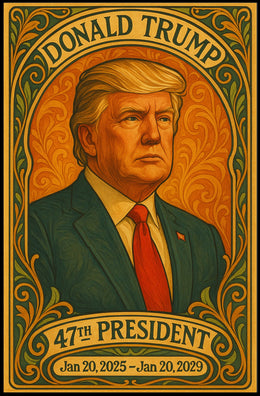 Trump Statesmanship Portrait Art Deco Patriotic Poster