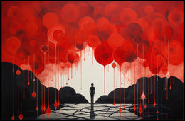 Surreal Silhouette in Red and Black Abstract or Artistic Poster